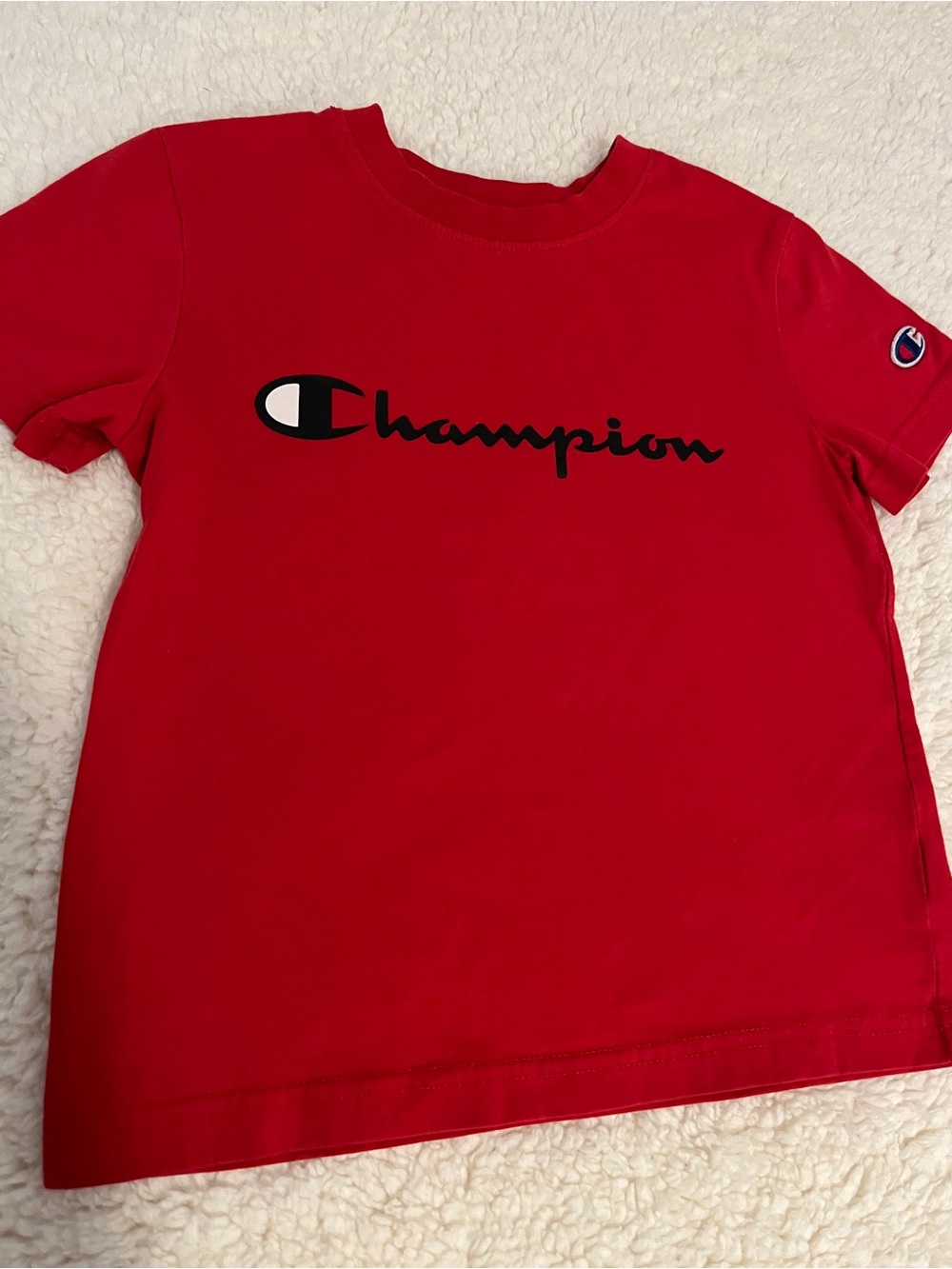 Champion Red Short-Sleeve Logo Tee